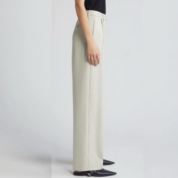 🌻NEW rag & bone Marianne Ivory Black Pinstripe Ponte Pants | Size Large - Picture 6 of 12